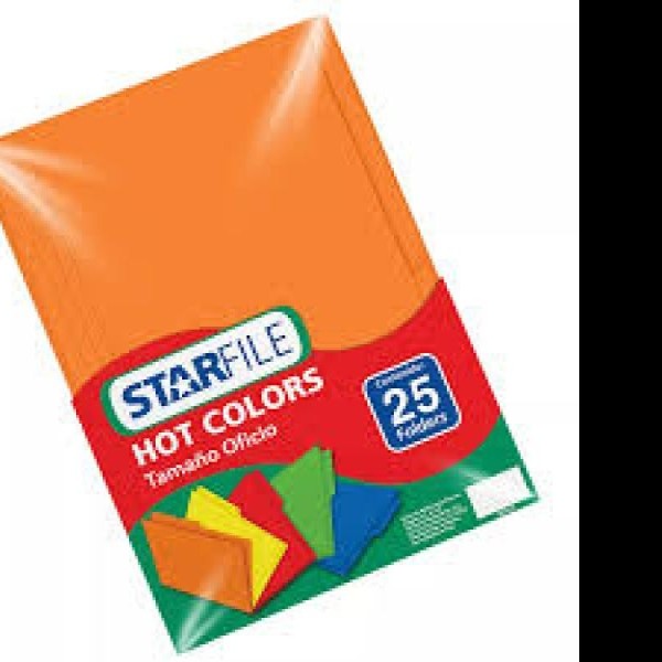 FOLDER OFI. HOTCOLORSFLASHFILE INT. NARANJA PAQUETE C25 PZAS